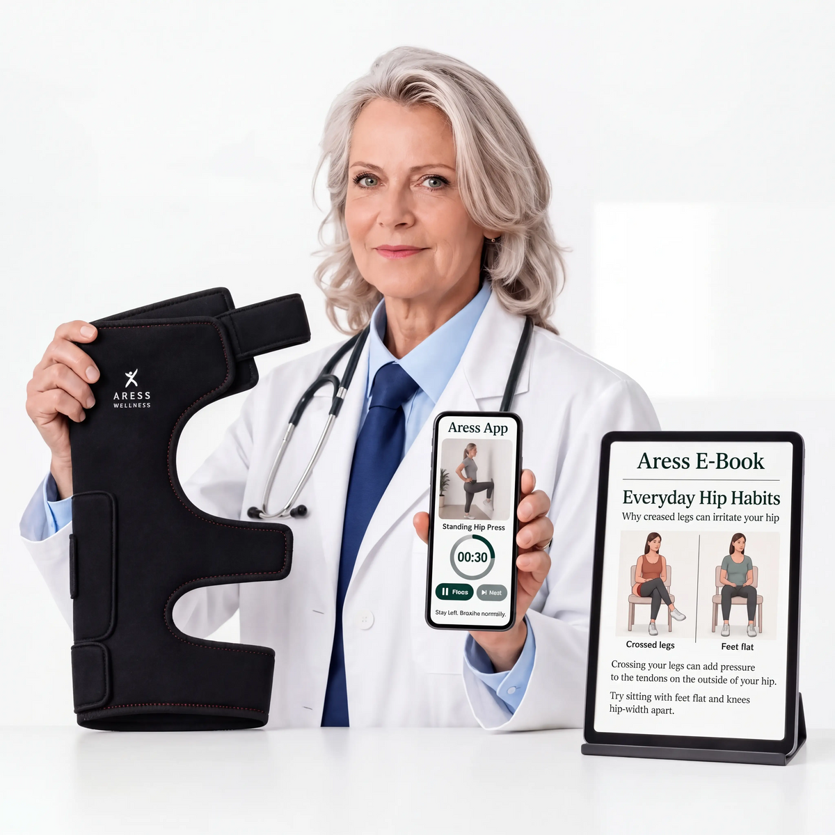 The Aress wrap, guided app and digital e-book presented together